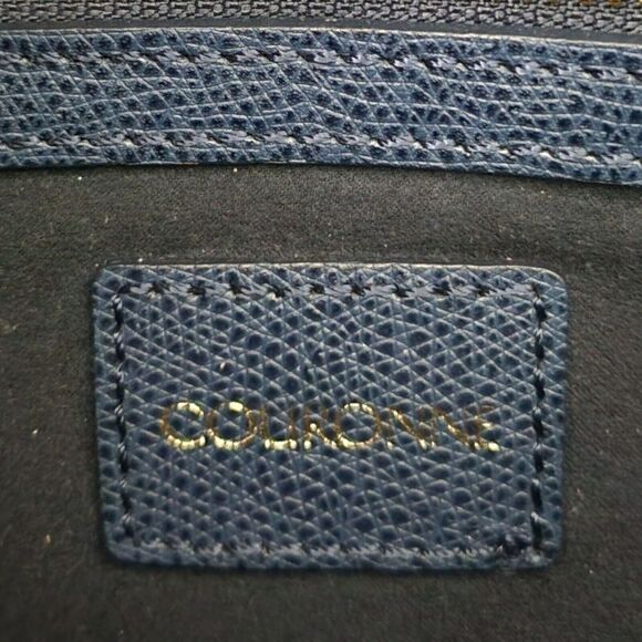 Couronne‎ Womens Clutch Bag Blue Leather Purse Handbag Inside Pockets - Picture 6 of 10
